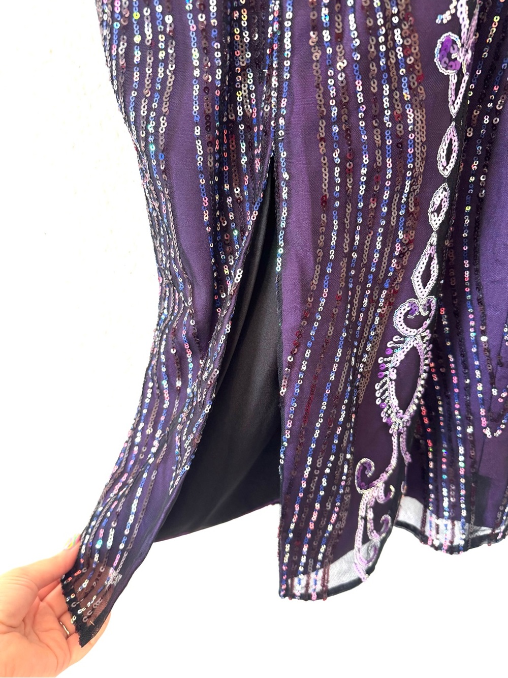 Dress the Population Felicity Purple Sequin Midi Dress Size Medium - Picture 4 of 9